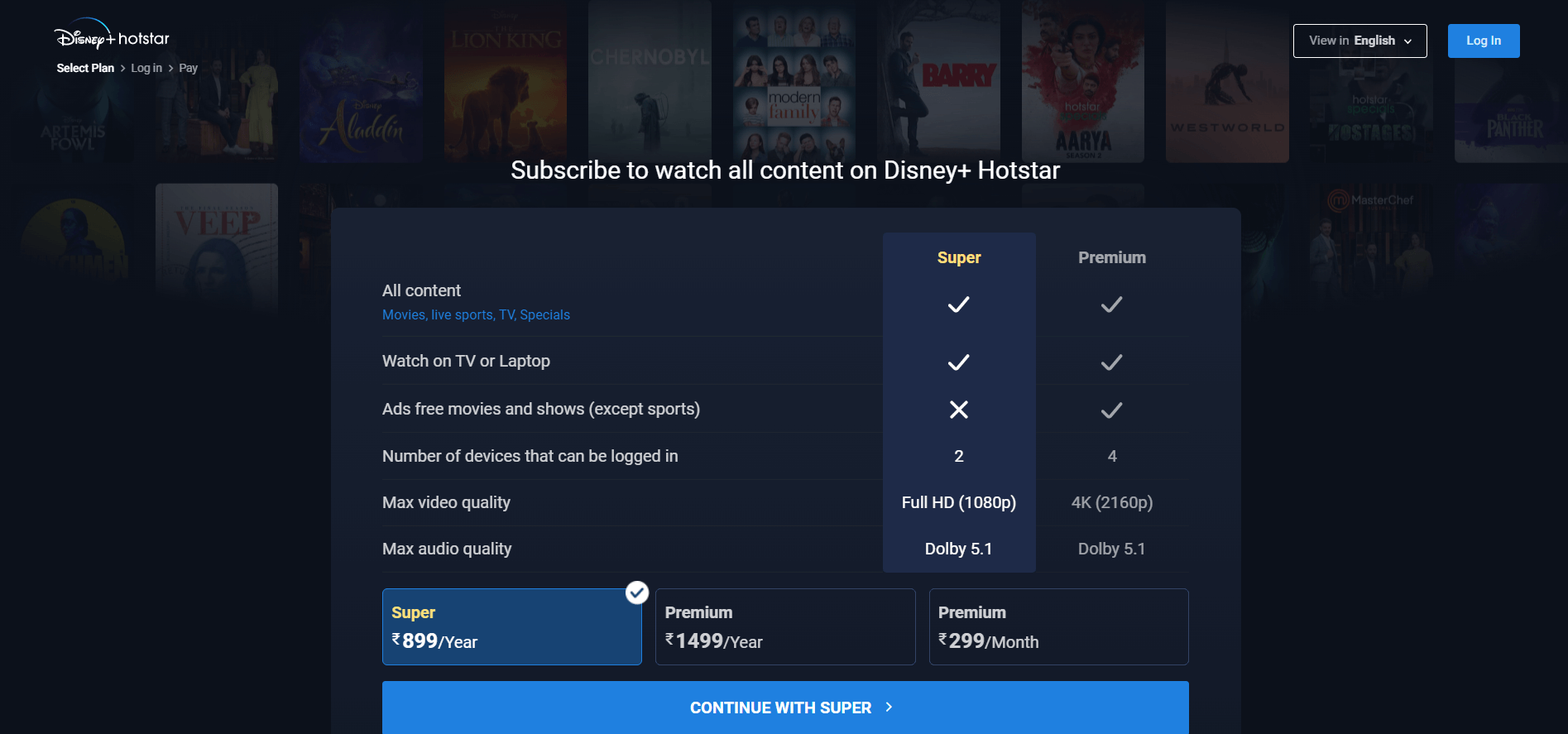  Disney Plus Hotstar ofrece planes de suscripción para aquellos que deseen registrarse. in - Espana 