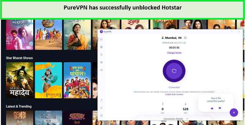 purevpn débloqué hotstar