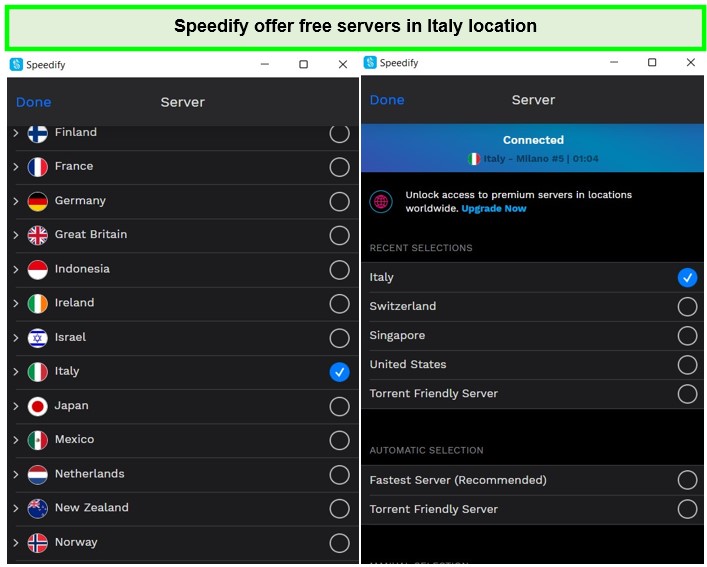 speedify-server-Italy-in-USA