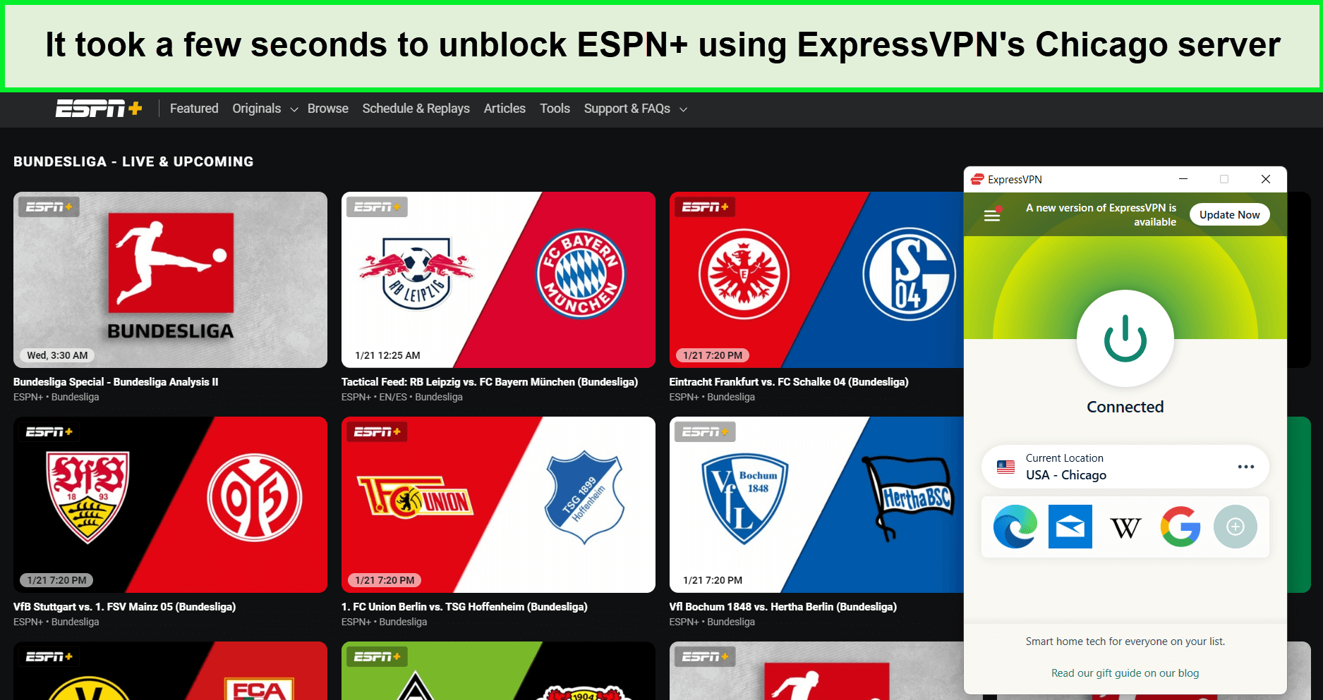  ExpressVPN entriegelt ESPN Plus outside - Deutschland 