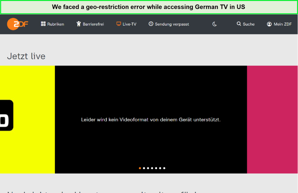  Fehler bei der geografischen Einschränkung der deutschen TV-Sendungen in - Deutschland 