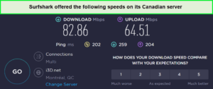 surfshark-speed-testing-on-canadian-server-in-South Korea