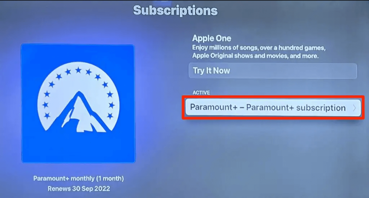  Storniere Paramount Plus auf Apple TV Schritt 4 in - Deutschland 