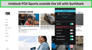 Unblock FOX Sports outside the UK with Surfshark