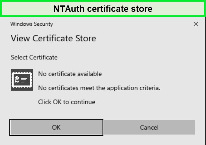 VPN-Fehler-853-NTAuth-Zertifikatspeicher