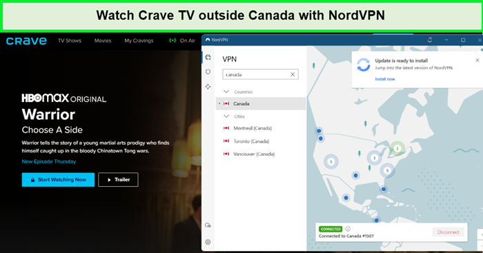 watch crave tv outside canada with nordvpn