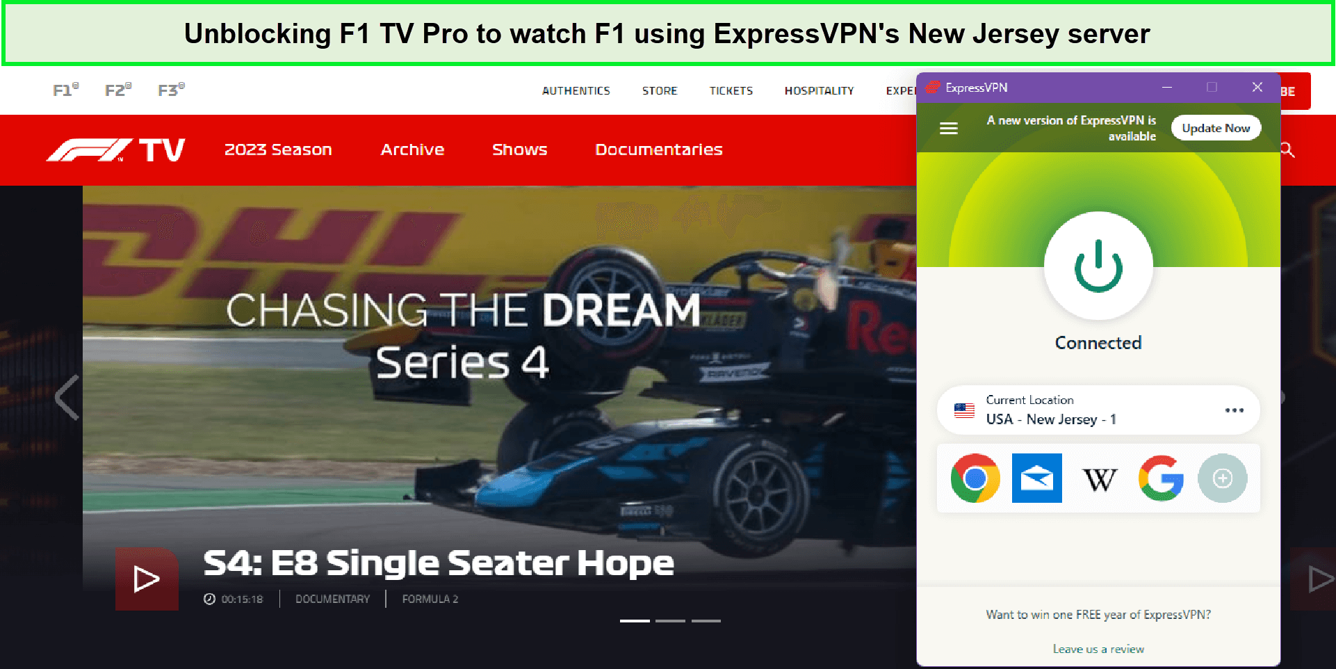 watch f1 with vpn