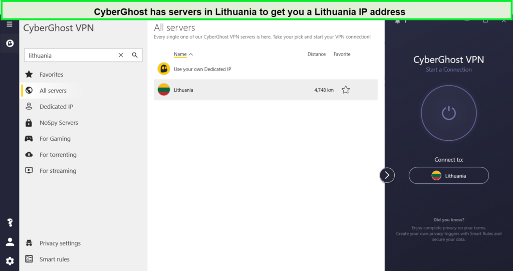 CyberGhost-server-in-Lithuania-in-France