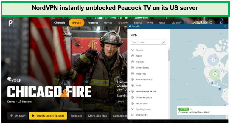 NordVPN-instantly-unblocked-Peacock-TV-in-Ireland-on-its-US-server