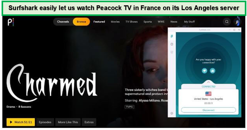 Surfshark-easily-to-watch-Peacock-TV-in-france-with-Los-Angeles-server