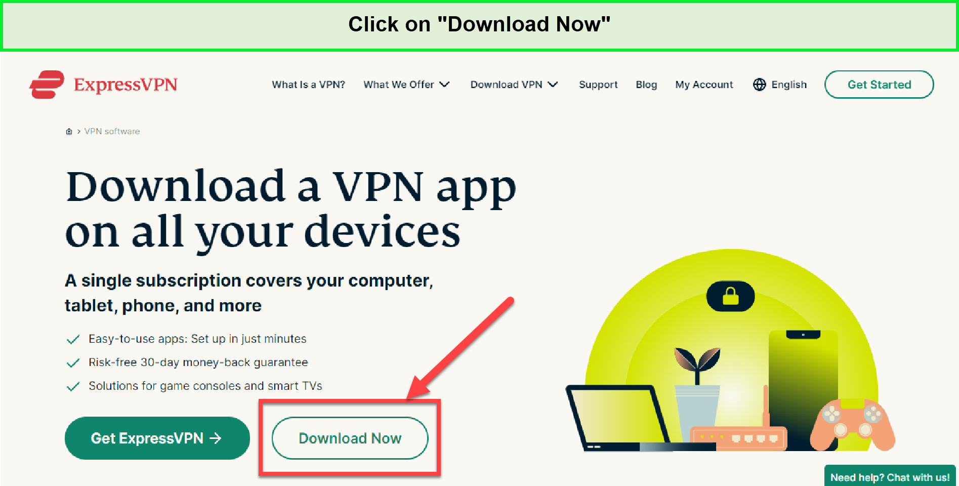 click-on-expressvpn-download-now-option