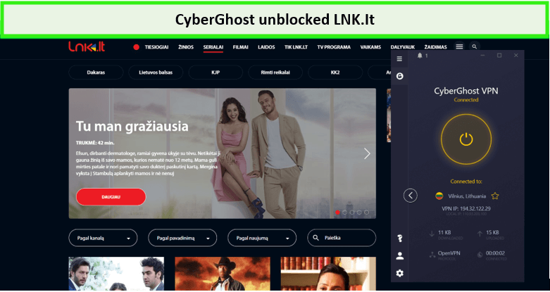  CyberGhost - desbloqueando servicios lituanos con una IP de Lituania 