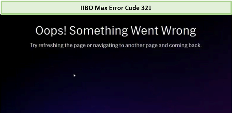  Código de error de HBO Max 321 