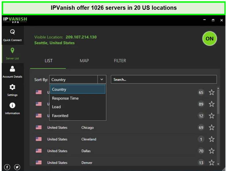 ipvanish-US-servers-list-For South Korean Users