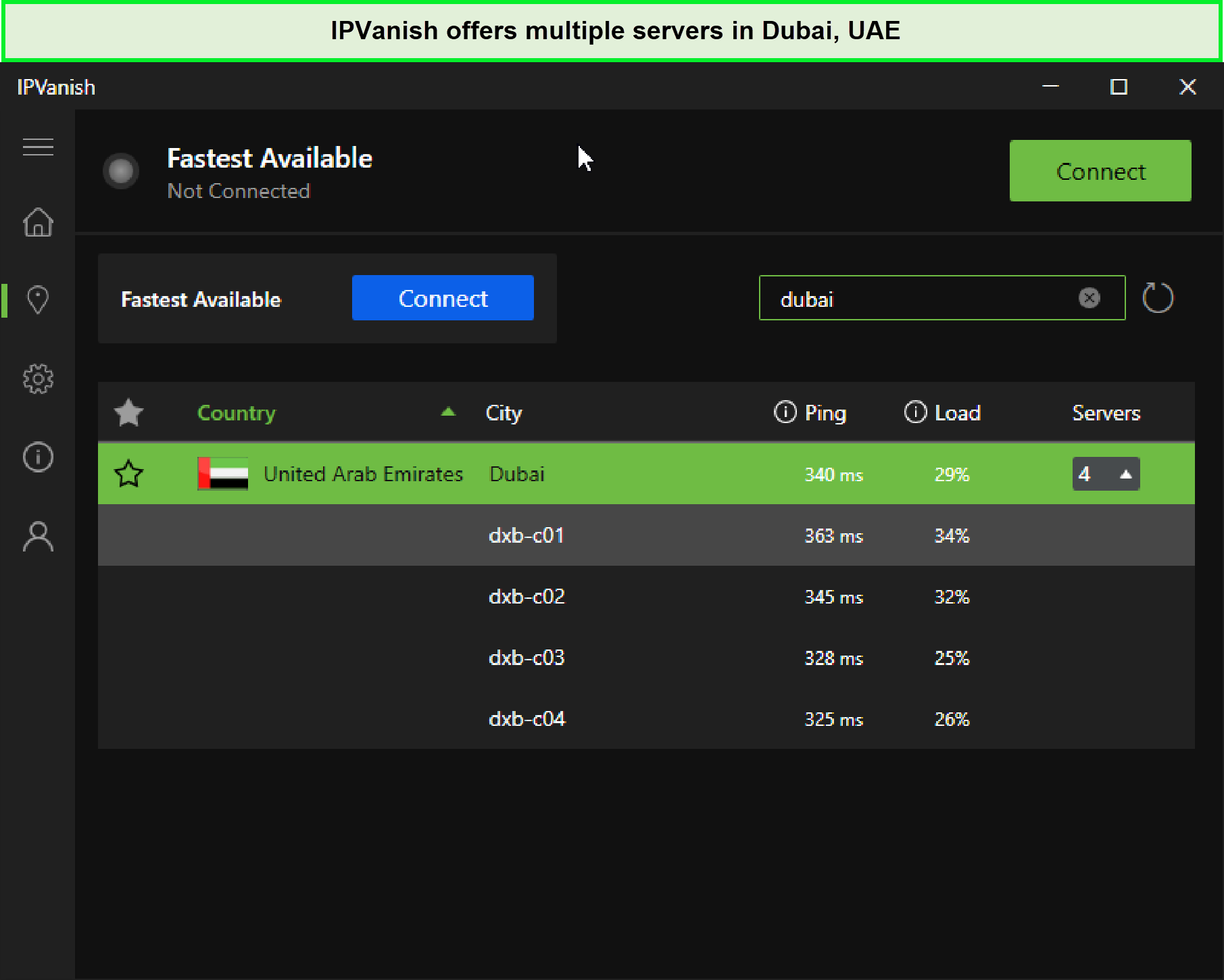 ipvanish-uae-servers-For UAE Users