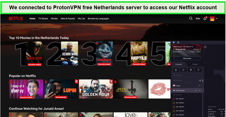 Unblocked-Netflix-with-ProtonVPN-Netherlands-server