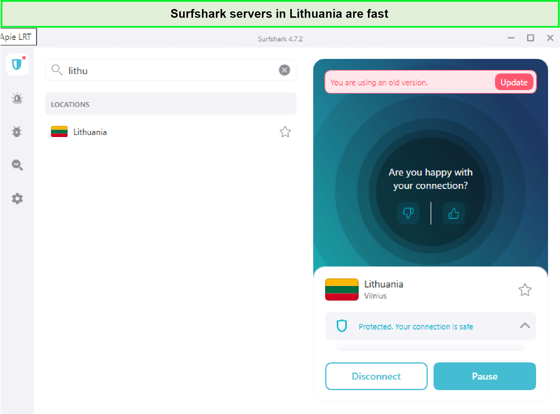  servidores de Surfshark en Lituania para obtener una dirección IP de Lituania in - Espana 