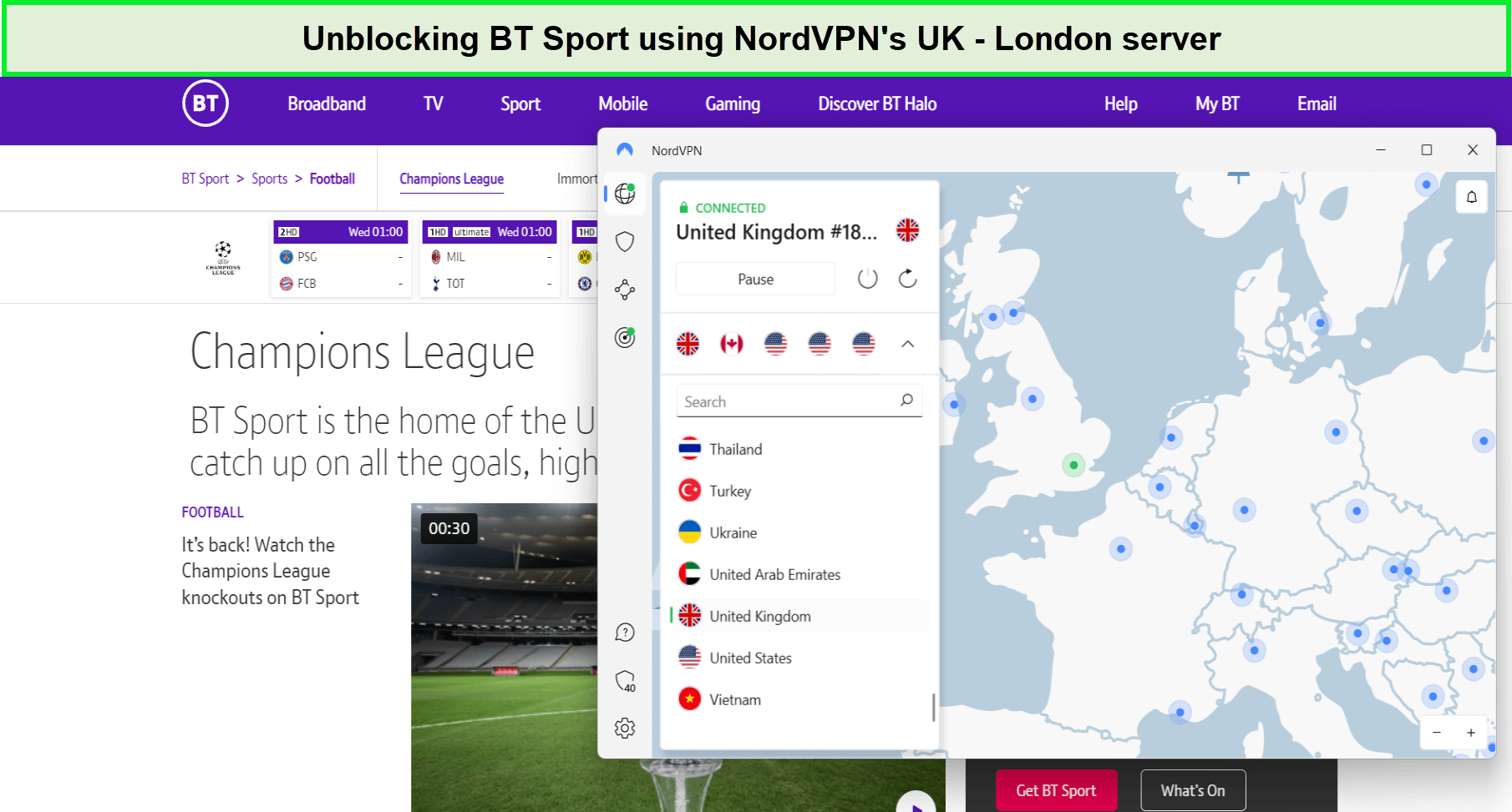 unblocking-bt-sport-using-nordvpn-For UAE Users