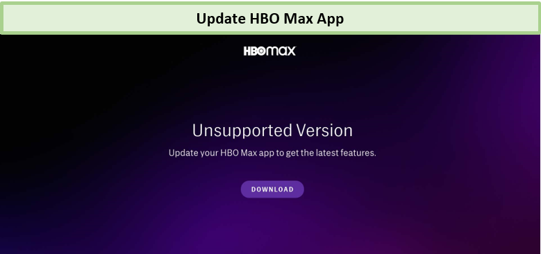  actualizar la aplicación de HBO Max 