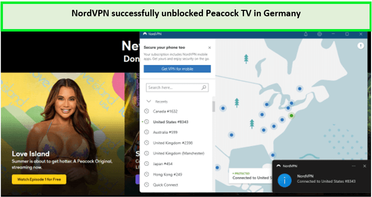 NordVPN-successfully-unblocked-Peacock-TV-in-Germany