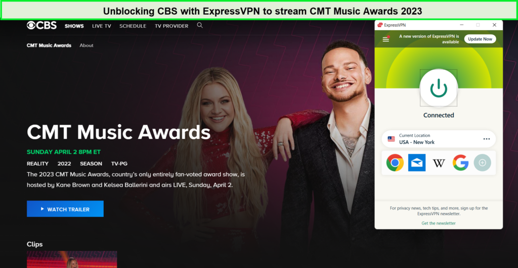 Unblocking-CBS-with-ExpressVPN-to-stream-CMT-Music-Awards-2023-in-New Zealand