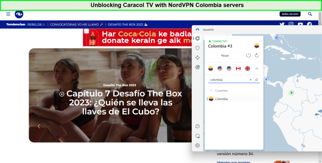 Unblocked-Caracol-TV-in-usa-with-NordVPN