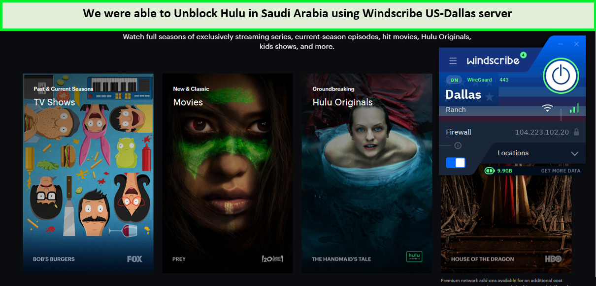 Unblocking Hulu in Saudi Arabia using Windscribe
