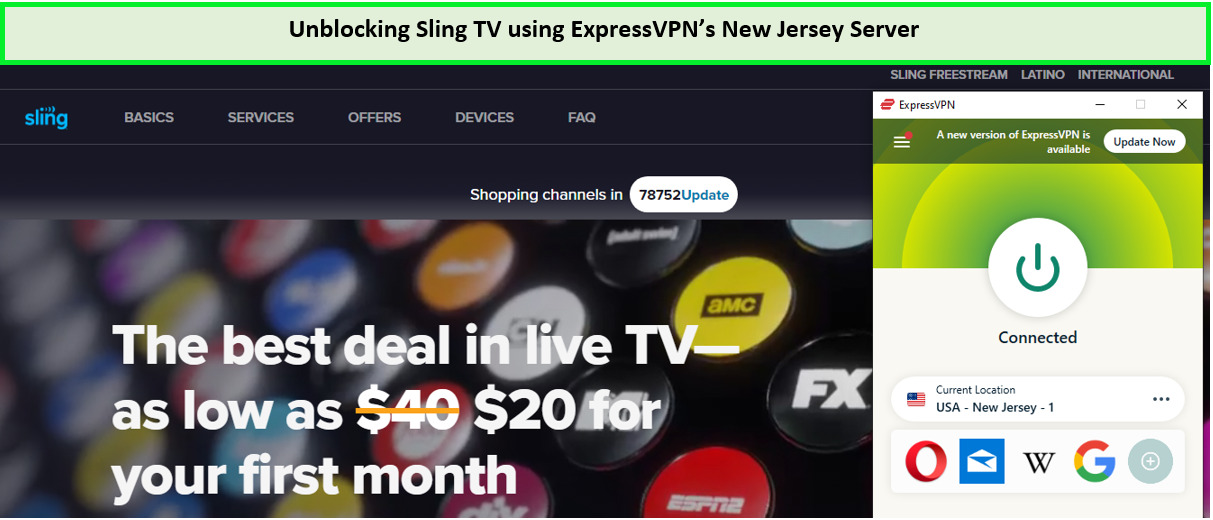 Unblocking Sling TV using ExpressVPN