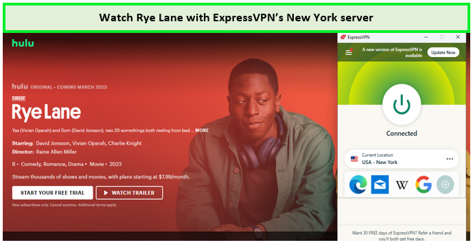 Unblock-Hulu-with-ExpressVPN-to-watch-Rye-Lane-in-Canada
