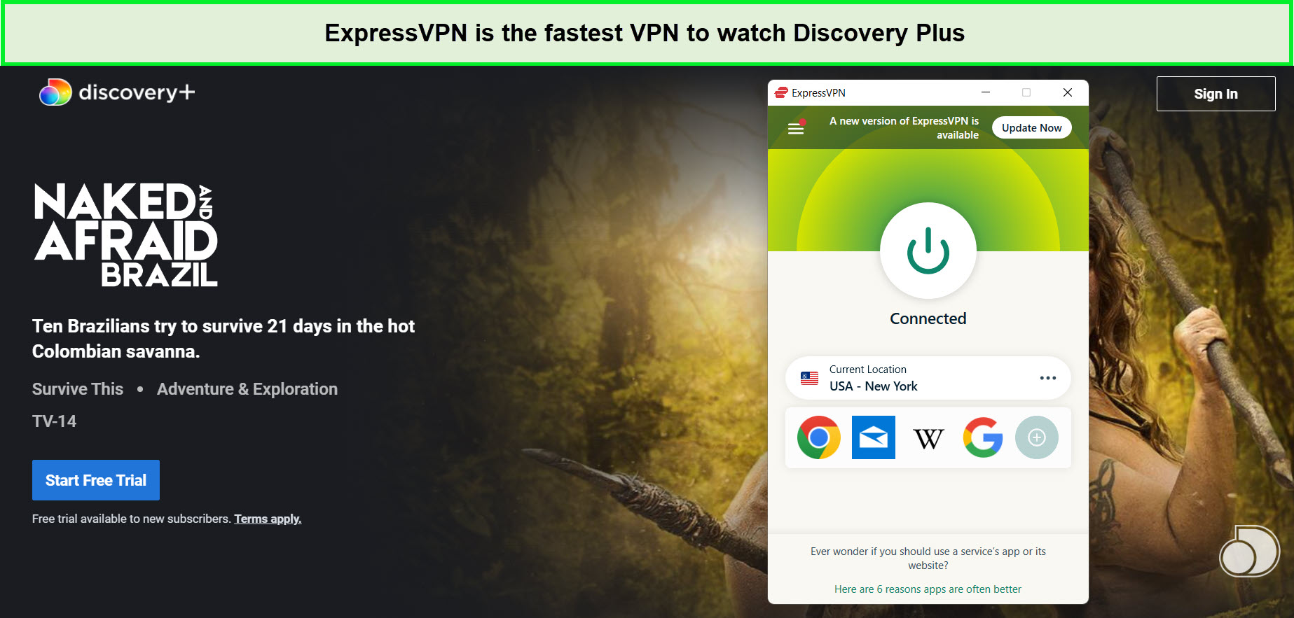 expressvpn-is-the-best-vpn-to-watch-naked-and-afraid-brazil-season-16-on-discovery-plus-in-canada