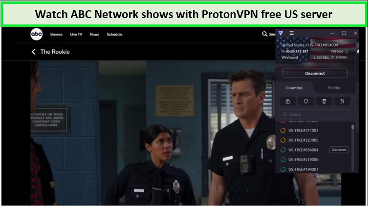  Ich habe Inhalte von ABC Network reibungslos mit ProtonVPN gestreamt.