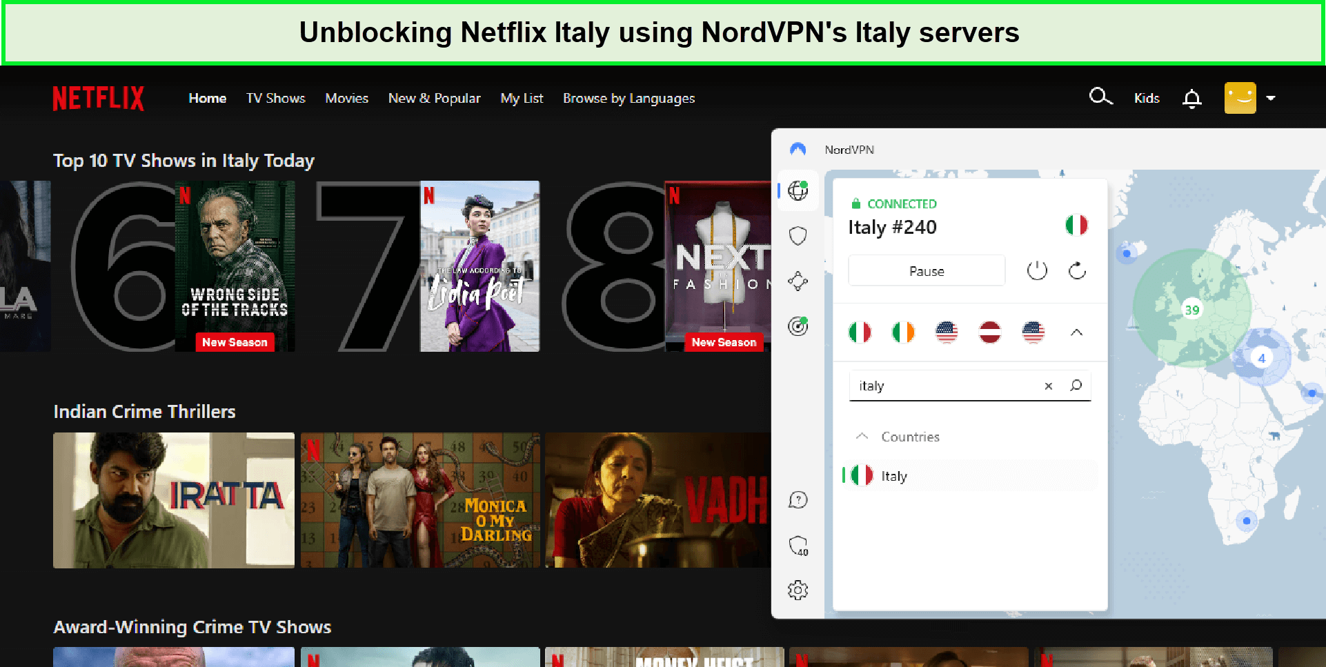unblocking-netflix-italia-nordvpn-in-Italy