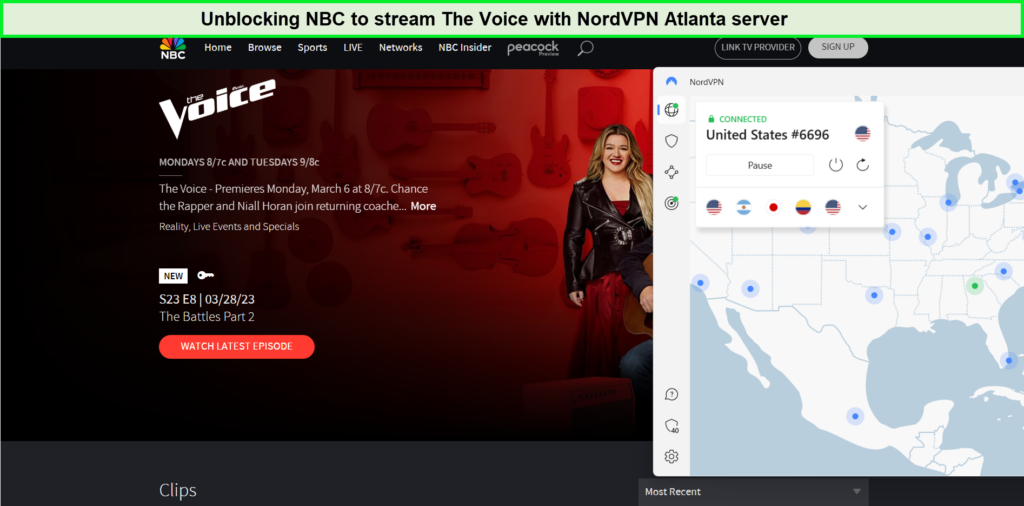 Streaming-The-Voice-with-NordVPN-in-Singapore