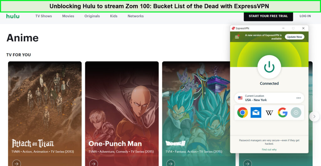 Streaming-Zom-100-Bucket List of the Dead-with-expressvpn-in-Singapore