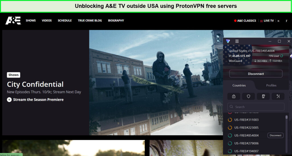 Unblocking-ae-tv-with-protonVPN-in-Australia