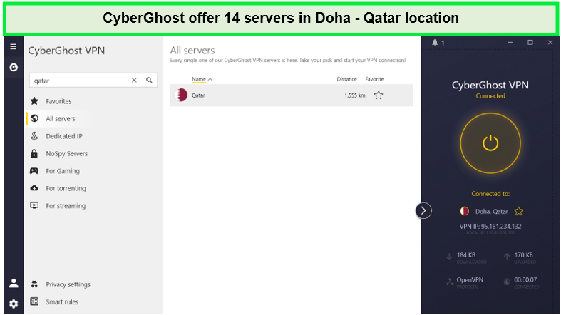 cyberghost-qatar-servers