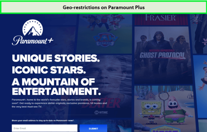 restricciones geográficas en Paramount Plus in - Espana 
