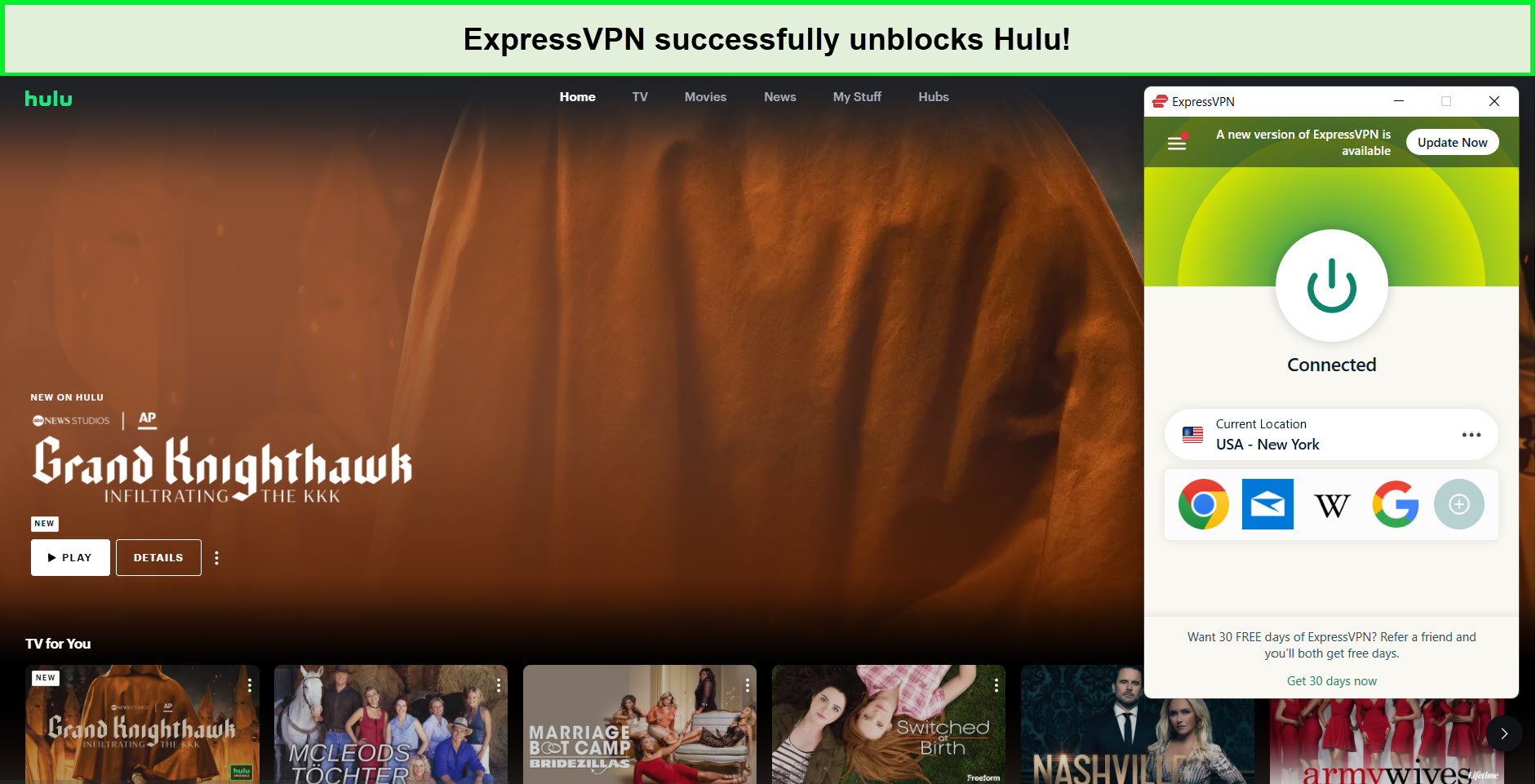  ExpressVPN permite pagar la suscripción de Hulu. in - Espana 