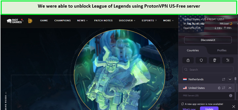 protonvpn-unblock-league-of-legends-in-Italy