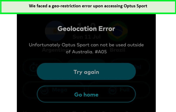  Optus Sport Geo-Einschränkungsfehler 