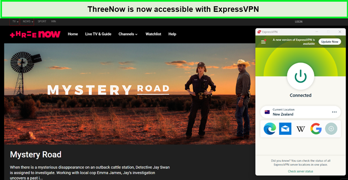 accessed ThreeNow in USA with ExpressVPN