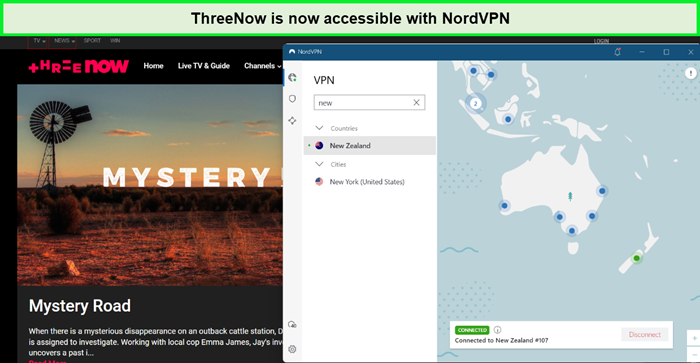 threenow is accessible in USA with NordVPN
