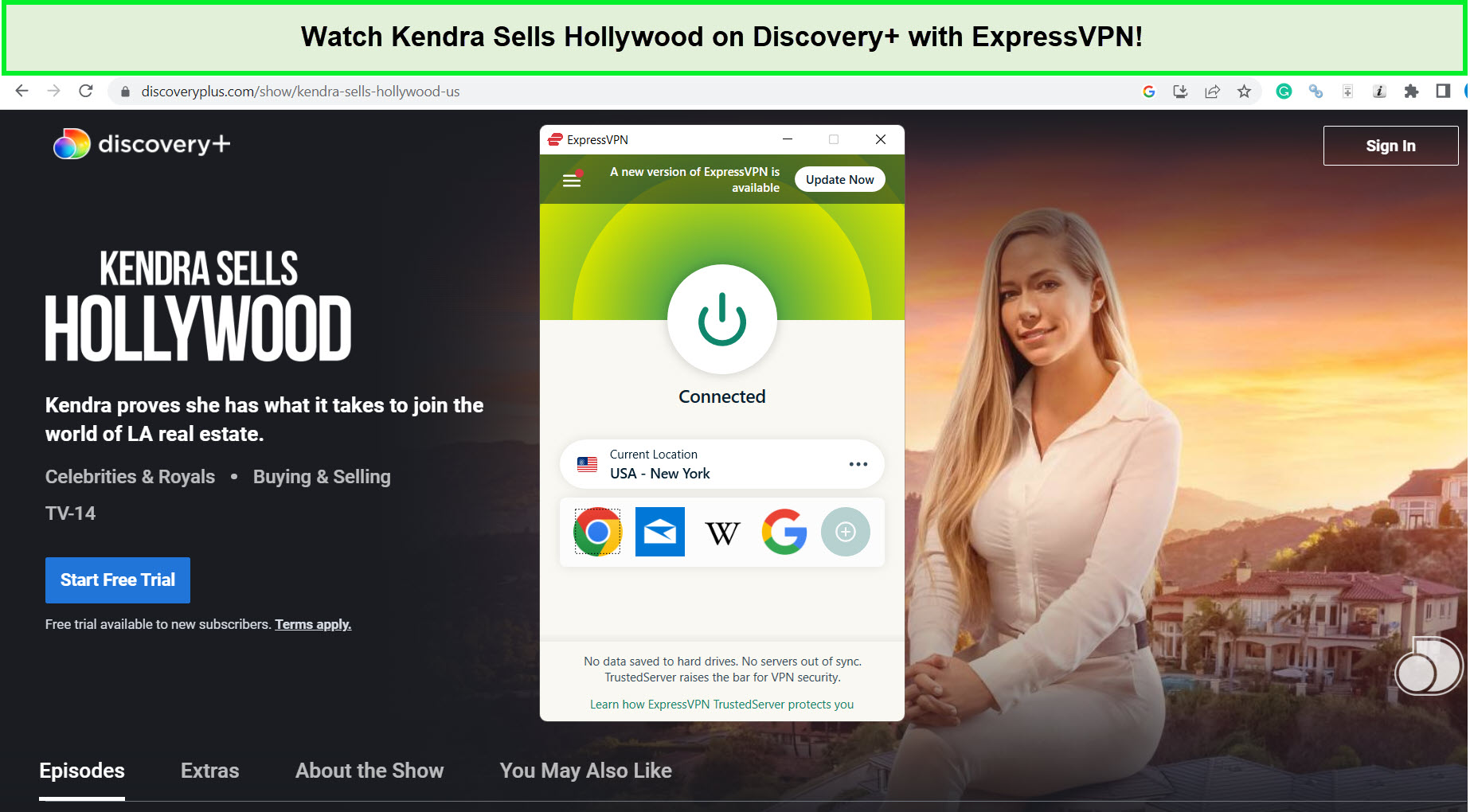expressvpn-unblocks-kendra-sells-hollywood-on-discovery-plus-in-Spain