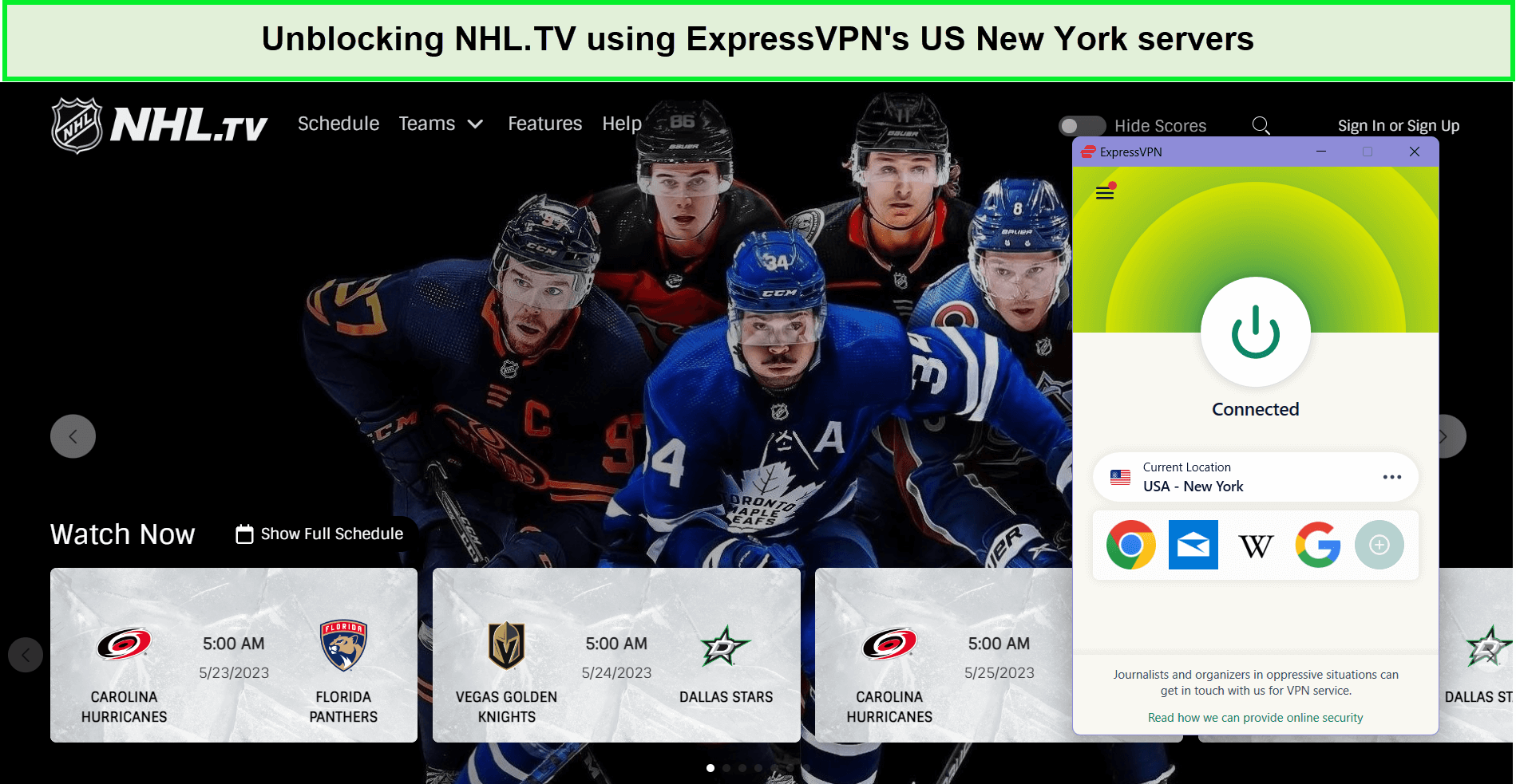nhl tv with vpn