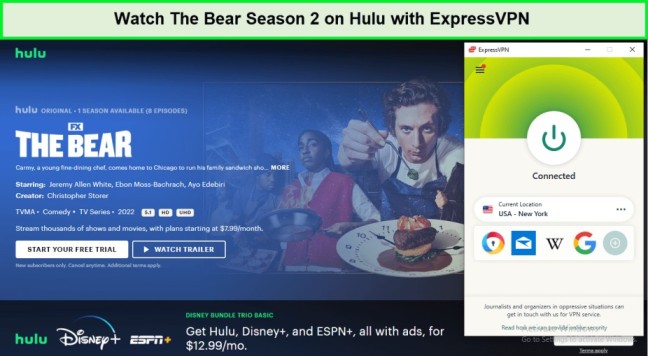  ExpressVPN débloque les épisodes de la saison 2 de The Bear.  -  -sur-Hulu 