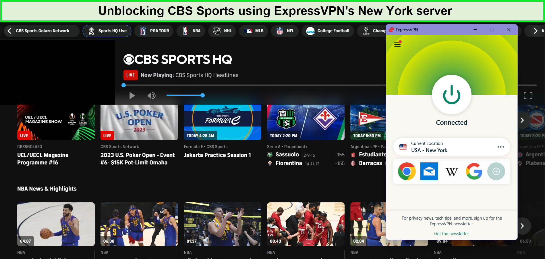 Does CBS Sports Work With ExpressVPN outside USA?