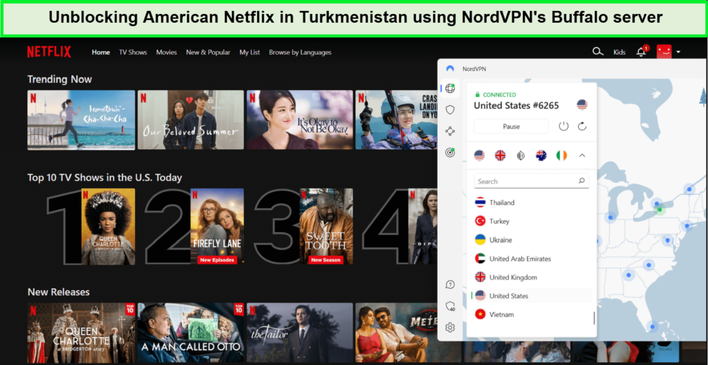 NordVPN-streaming-US-netflix-in-Turkmenistan