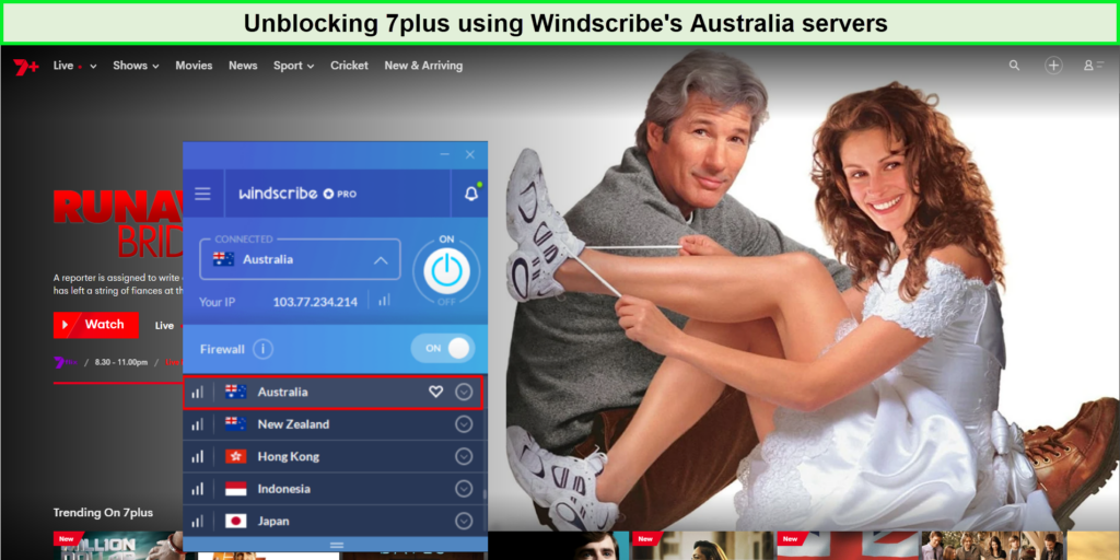 Unblocking-7plus-with-windscribe-in-UK