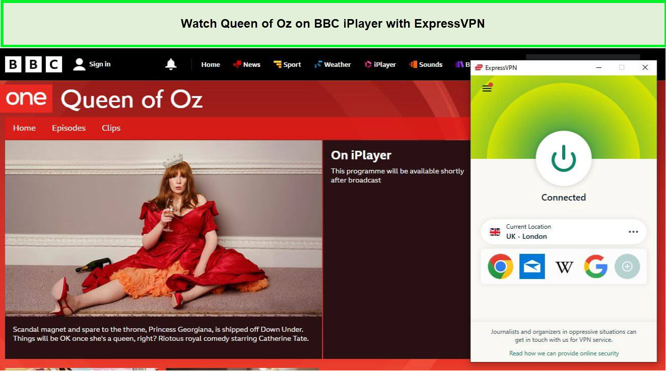 Watch-Queen-of-Oz-outside-UK-on-BBC-iPlayer-with-ExpressVPN