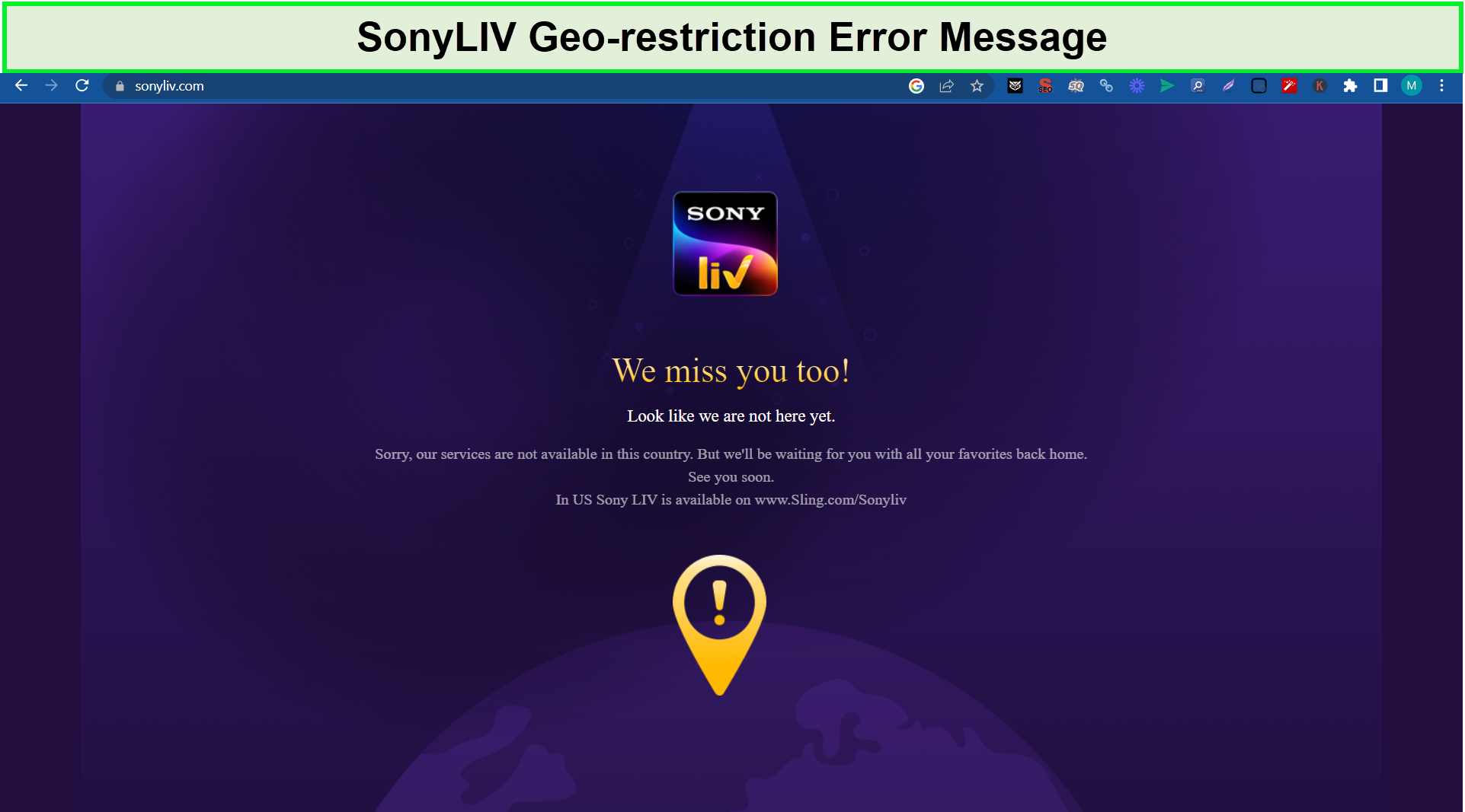  SonyLIV-Geo-Einschränkungsfehler in - Deutschland 